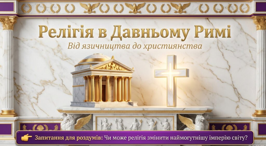 Головне зображення розробки: Релігія в Давньому Римі: від язичництва до християнства – презентація НУШ 6 клас