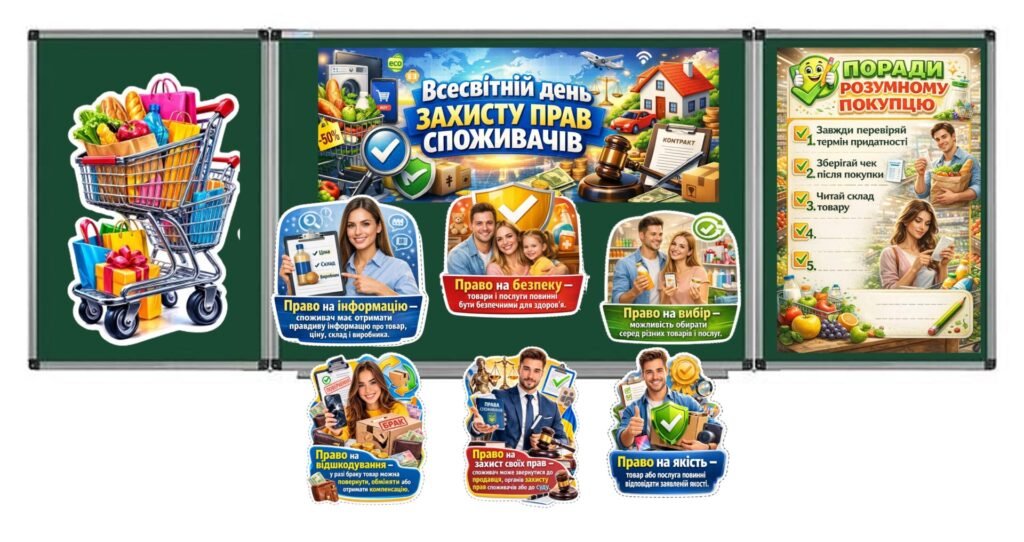 Головне зображення розробки: Всесвітній день захисту прав споживачів. Готове оформлення