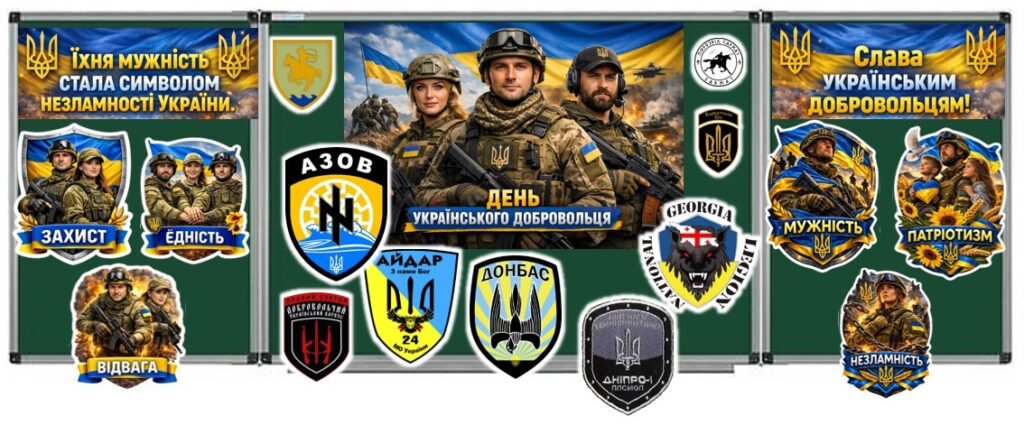 Головне зображення розробки: День українського добровольця. 🇺🇦 Готове оформлення до Дня українського добровольця!