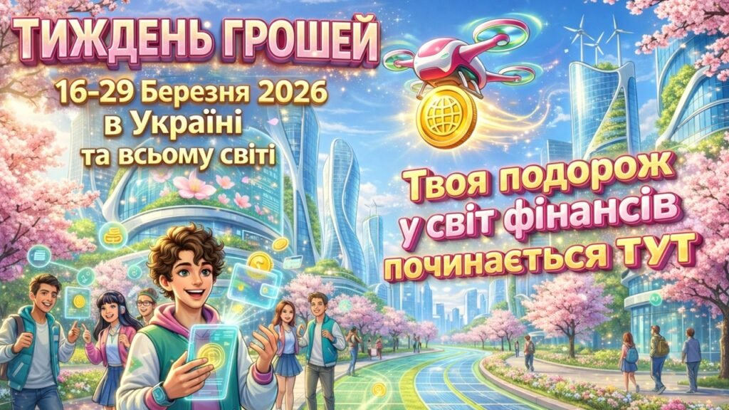 Головне зображення розробки: Нова сучасна мега-презентація про фінансову грамотність “Тиждень грошей” 16-29 березня