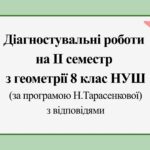 Діагностувальні роботи за ІІ СЕМЕСТ з геометрії 8 клас НУШ за програмою Н.Тарасенкової