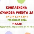 Комплексна підсумкова робота за рік. Українська мова. 7 клас НУШ (підручник: Авраменко О. М. та ін.)