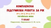 Комплексна підсумкова робота за рік. Українська мова. 7 клас НУШ (підручник: Авраменко О. М. та ін.)
