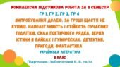 Комплексна підсумкова робота за ІІ семестр. Українська література. 8 клас НУШ (підручник: Заболотний В. В. та ін.)