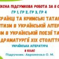 Комплексна підсумкова робота за ІІ семестр. Українська література. 8 клас НУШ (підручник: Авраменко О. М.)