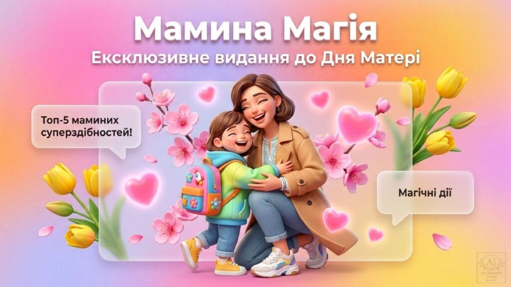 Головне зображення розробки: Презентація до Дня матері “Мамина магія” з інтерактивними завданнями (1–4 класи)
