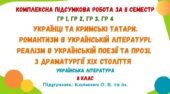 Комплексна підсумкова робота за ІІ семестр. Українська література. 8 клас НУШ (підручник: Калинич О. В. та ін.)