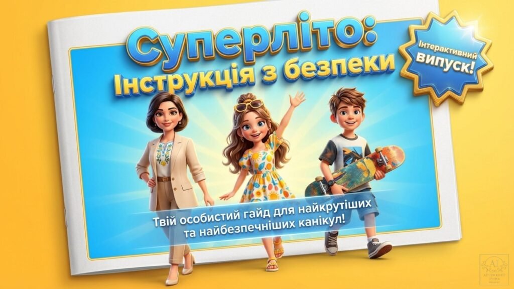 Головне зображення розробки: БЕЗПЕКА на ЛІТНІХ КАНІКУЛАХ. Презентація “СУПЕРЛІТО: Інструкція з безпеки” та розтяжка “Ура! Канікули”
