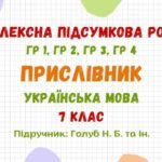 Комплексна підсумкова робота №5. Прислівник. Українська мова 7 клас НУШ (підручник: Голуб Н. Б. та ін.)