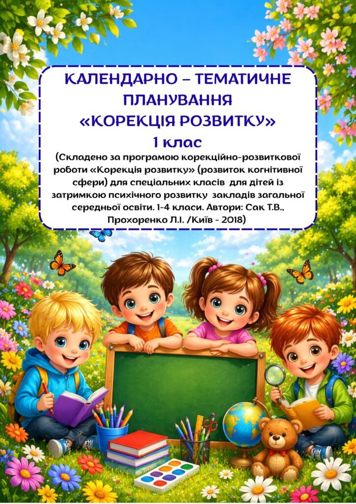 Головне зображення розробки: Календарно-тематичне планування для учнів з ООП 1 класу. Корекція розвитку.