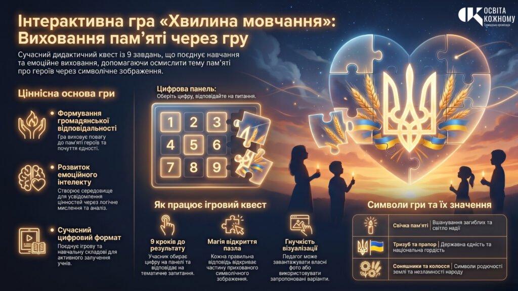 Головне зображення розробки: Інтерактивна гра-пазл «Хвилина мовчання»