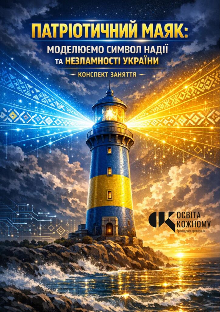 Головне зображення розробки: Патріотичний маяк: моделюємо символ надії та незламності України (Конспект STEM-заняття + інтерактивні вправи)