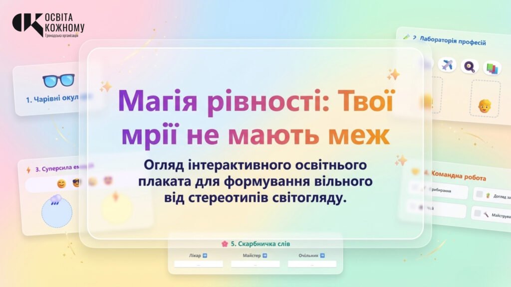 Головне зображення розробки: Магія рівності: Твої мрії не мають меж. Інноваційний інтерактивний простір у Gemini Canvas (+ Методичний кейс)