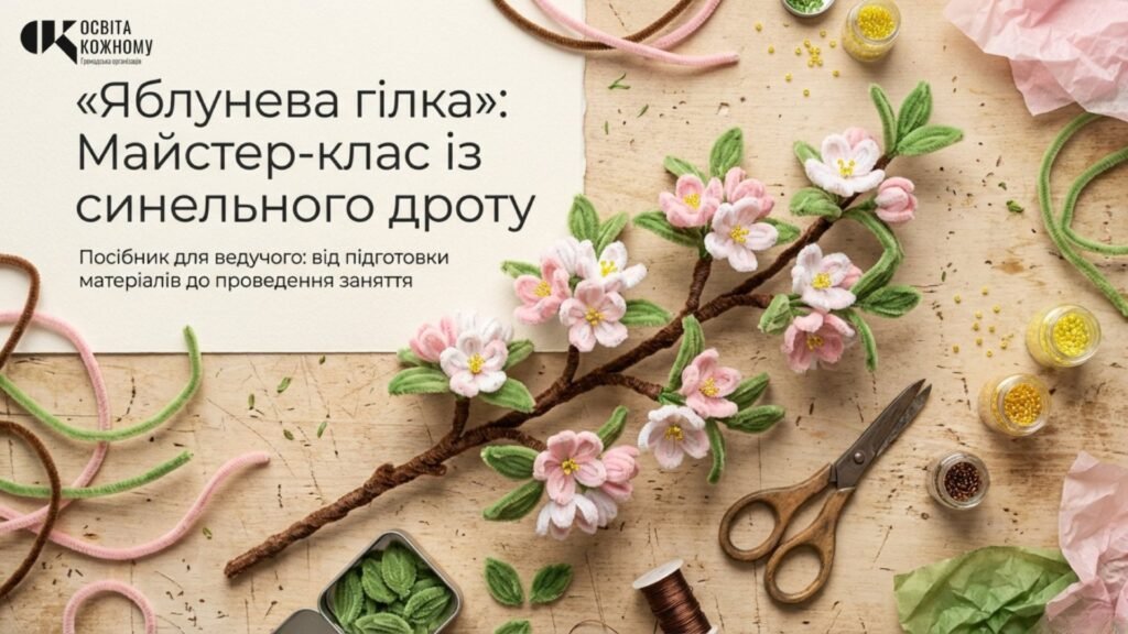 Головне зображення розробки: Методичні рекомендації: «Яблунева гілка із синельного дроту»
