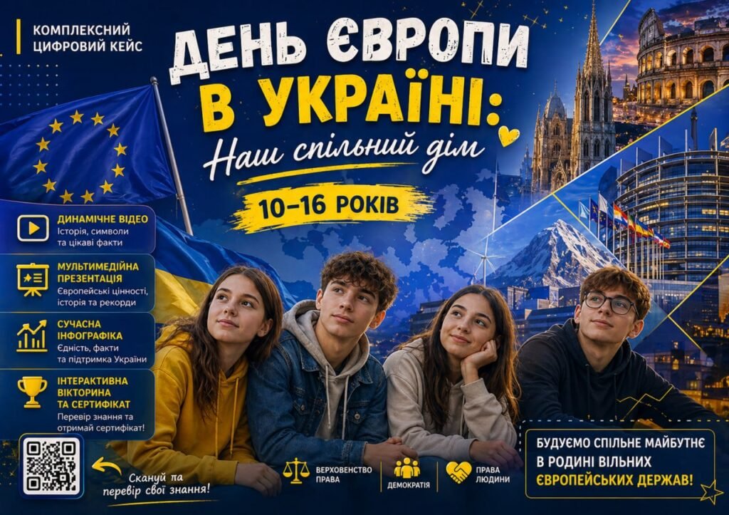 Головне зображення розробки: Комплексний цифровий кейс: «День Європи в Україні: Наш спільний дім» (10-16 років)