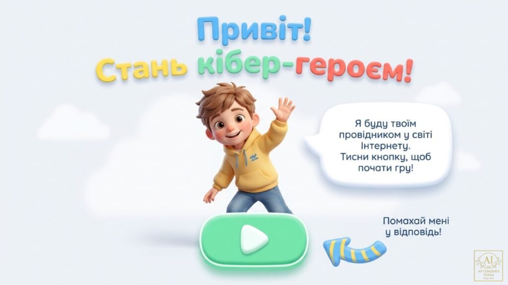 Головне зображення розробки: Презентація-гра до ДНЯ БЕЗПЕЧНОГО ІНТЕРНЕТУ з КІБЕР-ГЕРОЄМ для 1-4 класу