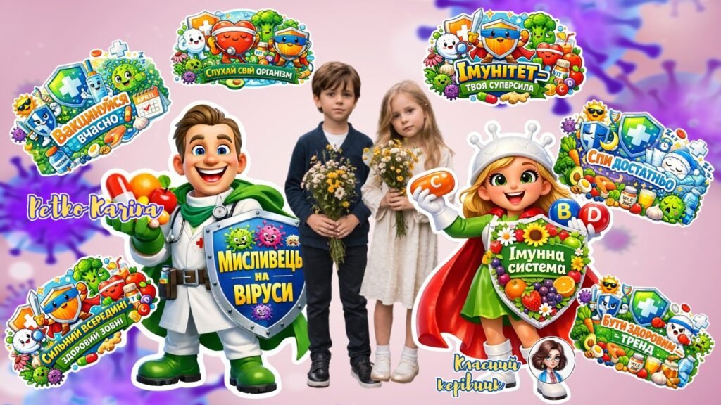 Головне зображення розробки: WOW-НОВИНКА до тижня імунізації. Ростові фігури Імунна система і Мисливець на віруси 9, 16, 25 аркушів та топери