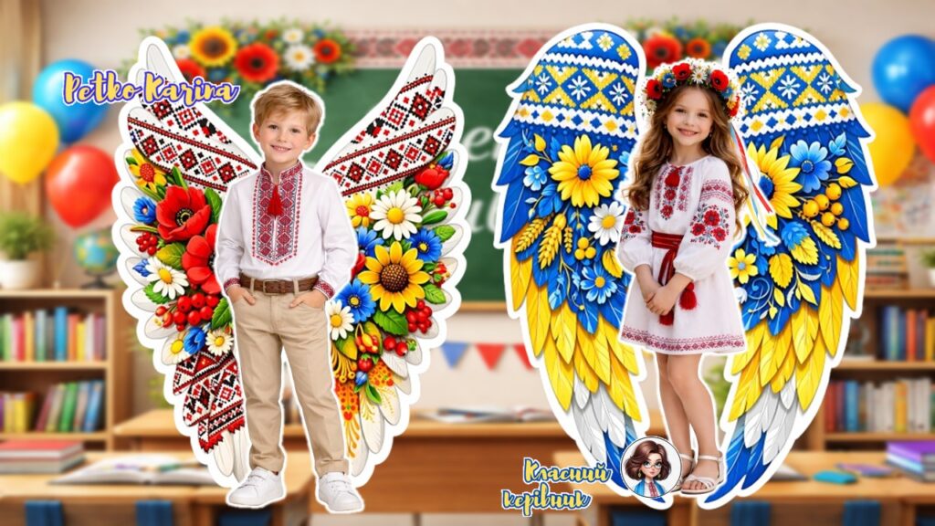 Головне зображення розробки: Вишивані крила на 9, 16, 25 аркушів А4. Чотири різних варіанти