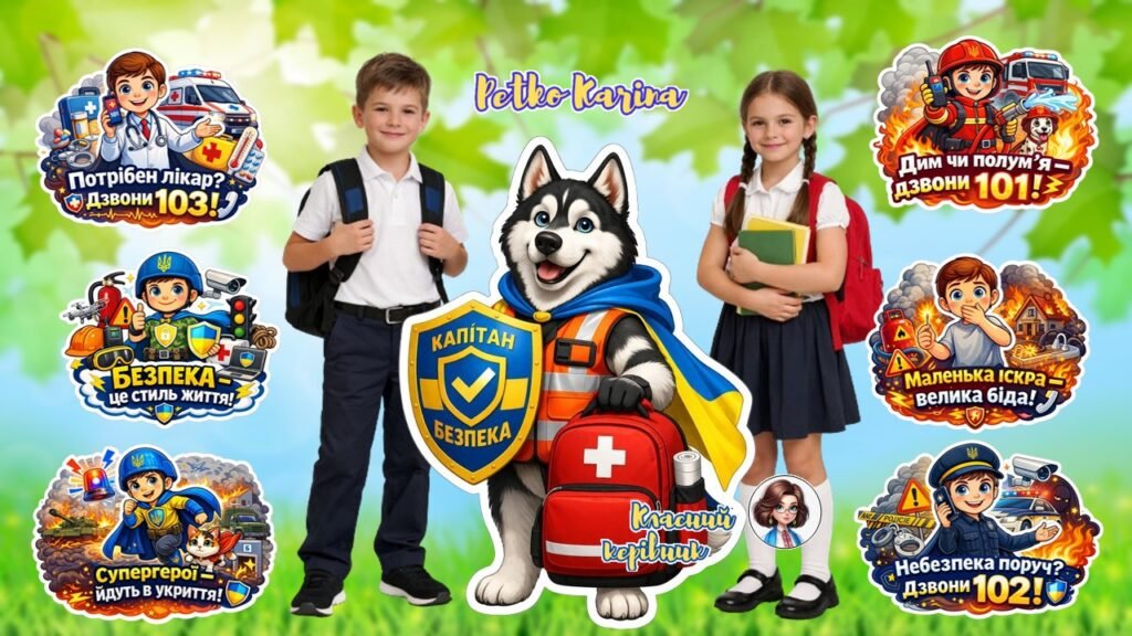 Головне зображення розробки: WOW-НОВИНКА до тижня цивільного захисту. Ростова фігура Капітан Безпека 9, 16, 25 аркушів та топери