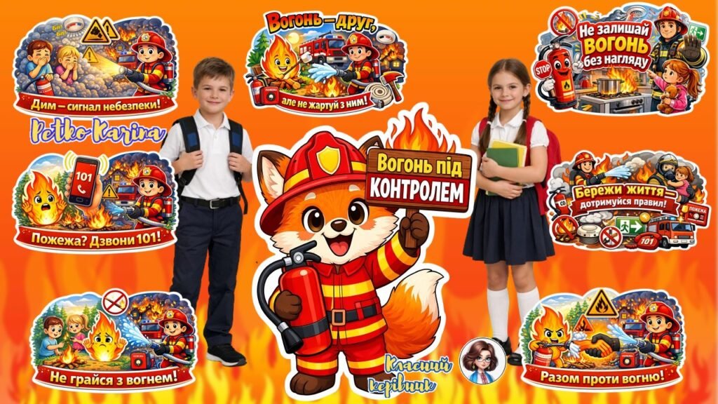 Головне зображення розробки: WOW-НОВИНКА до Дня пожежної охорони. Ростова фігура Лисеня – пожежник 9, 16, 25 аркушів та топери