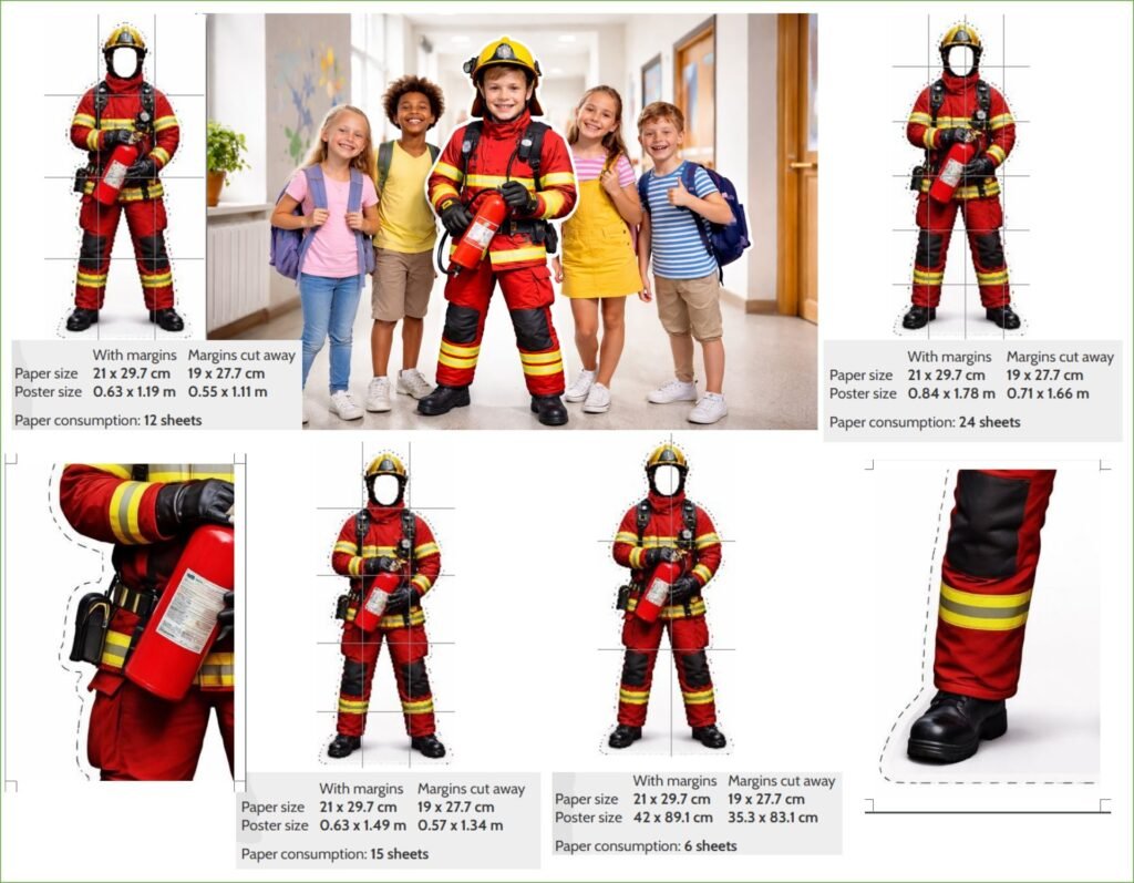 Головне зображення розробки: 🔥 НОВИНКА! Ростова фігура «Пожежник» — герой, який привертає увагу з першого погляду на 1, 6, 12, 15, 24 арк. А4