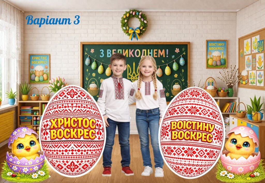 Головне зображення розробки: Ростові фігури до Великодня. Мега фотобутафорія, мега писанки. Великдень.