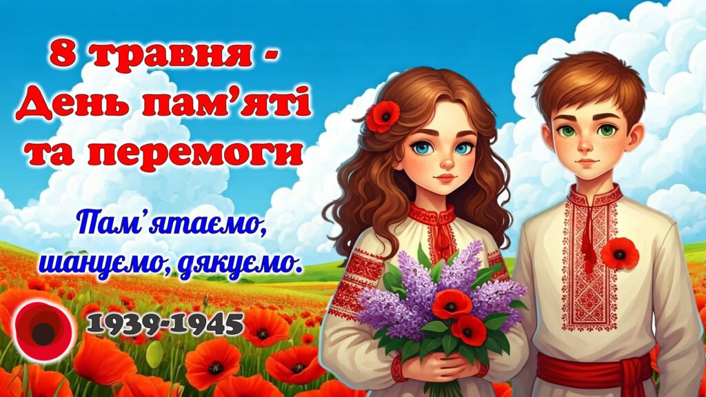 Головне зображення розробки: 8 травня – День пам’яті та перемоги над нацизмом у Другій світовій війні. Презентація