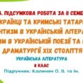 ГР 4. Підсумкова робота за ІІ семестр. Українська література. 8 клас НУШ (підручник: Калинич О. В. та ін.)
