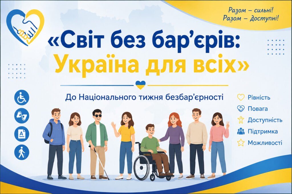 Головне зображення розробки: «Світ без бар’єрів: Україна для всіх» До Національного тижня безбар’єрності