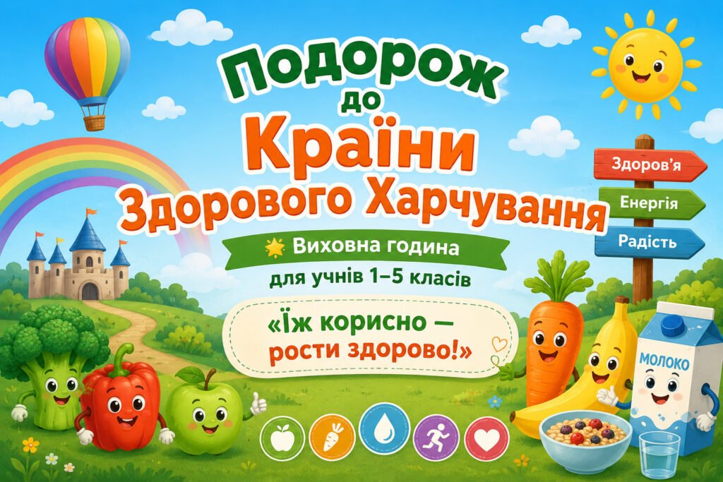 Головне зображення розробки: «Подорож до Країни Здорового Харчування» (1-5 клас) ПРЕЗЕНТАЦІЯ + КОНСПЕКТ