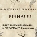 КПР РІЧНА!!!!!. 8 клас. Зарубіжна література. МНП Ніколенко, підручник Міляновськких; за ЧОТИРМА ГР; 2 варіанти