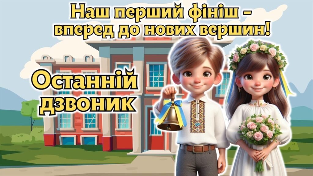 Головне зображення розробки: Останній дзвоник 2026. Останній урок 4 клас. Анімована інформаційно-ігрова презентація “Наш перший фініш – вперед до нових вершин!”