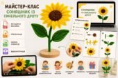 Готовий комплекс матеріалів для майстер-класу «Соняшник із синельного дроту»