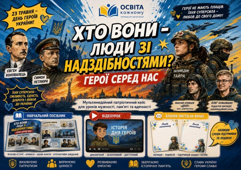 Головне зображення розробки: Мультимедійний патріотичний кейс «Хто вони — люди зі надздібностями? Герої серед нас» (Навчальний посібник + Відеоурок + Бланки листів на фронт)