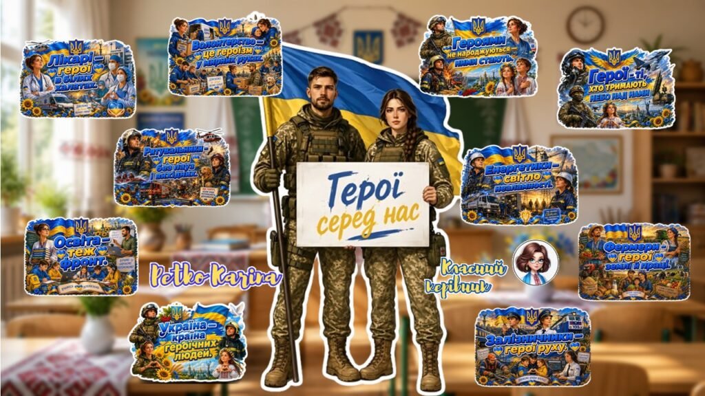 Головне зображення розробки: Мега оформлення до Дня героїв. Ростова фігура 9, 16, 25, 36 аркушів А4 та 25 топерів
