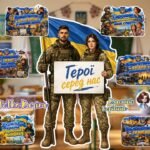 Мега оформлення до Дня героїв. Ростова фігура 9, 16, 25, 36 аркушів А4 та 25 топерів