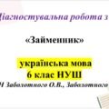 ГР 4. Діагностувальна робота з української мови для 6 класу НУШ з теми: «Займенник»