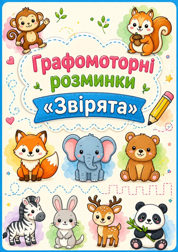 Головне зображення розробки: Графомоторні розминки «Звірята»