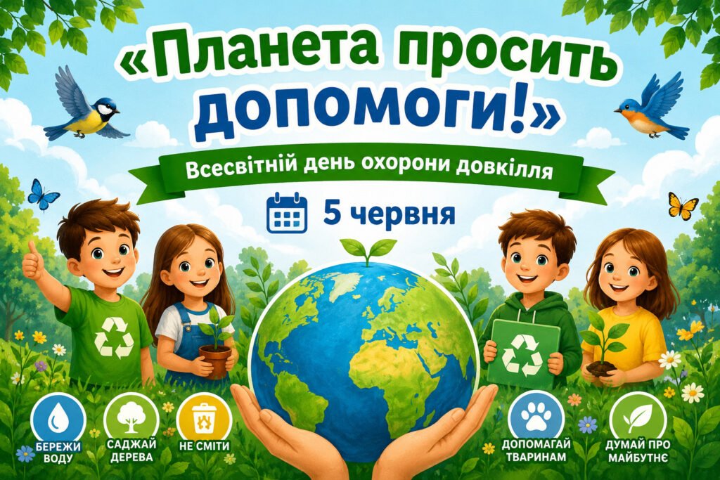Головне зображення розробки: «Планета просить допомоги!» до Всесвітнього дня охорони довкілля (5 червня)