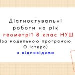 Діагностувальні контрольні роботи з геометрії, з групами результатів. 8 клас (О.Істер)