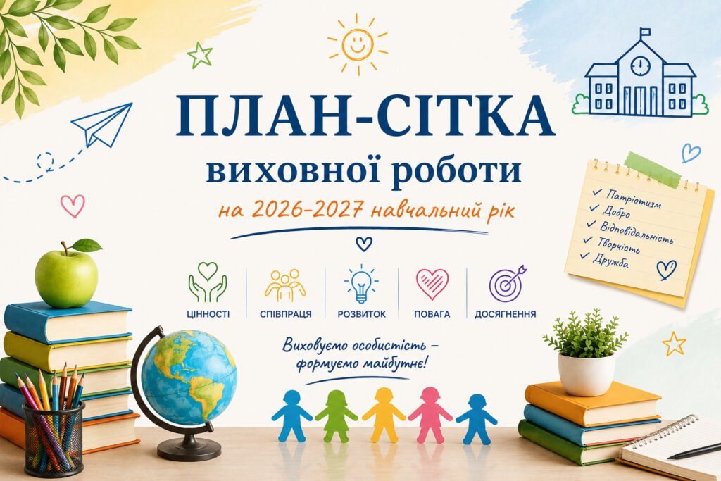 Головне зображення розробки: План-сітка масових заходів у школі (І семестр 2026-2027 н.р.)