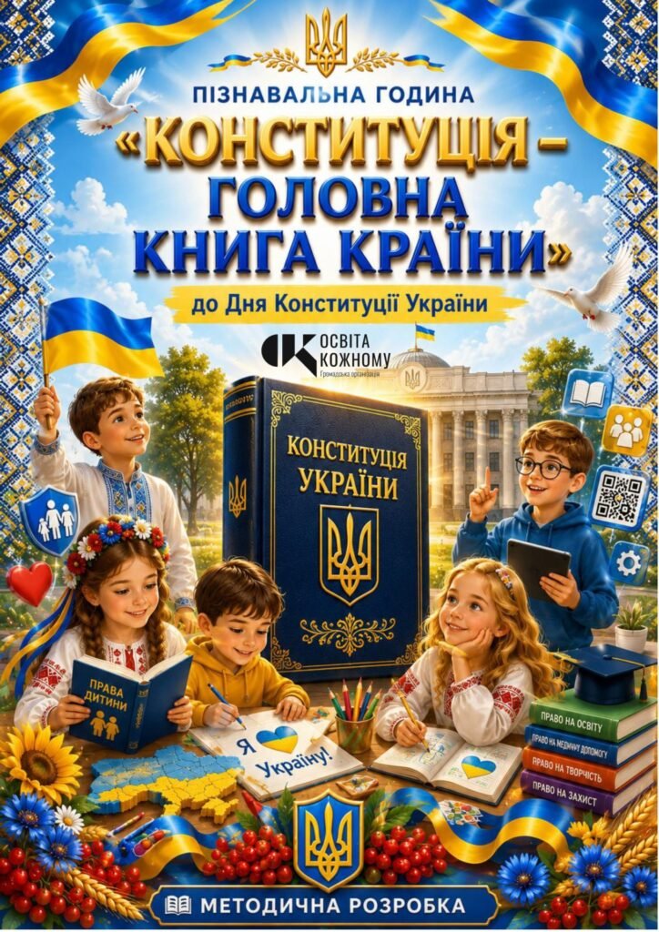 Головне зображення розробки: Комплексна розробка до Дня Конституції України: “Конституція — головна книга країни”