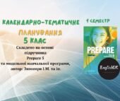 PREPARE 5. КТП 5 клас НУШ І семестр з ГРУПАМИ РЕЗУЛЬТАТІВ 3,5 год на тиждень
