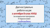 Діагностувальні роботи з алгебри, з групами результатів. 8 клас (Н. Тарасенкова)