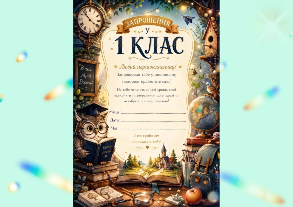 Головне зображення розробки: Запрошення в 1 клас
