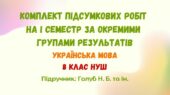Підсумкові роботи з української мови на І семестр за окремими групами результатів. 8 клас НУШ (підручник: Голуб Н. Б. та ін.)