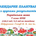 Календарно-тематичне планування з ГР. Українська мова. 7 клас НУШ. Голуб Н. Б., Горошкіної О. М. (122,5 год / 3,5 год на тиждень)