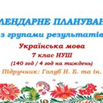 Календарно-тематичне планування з ГР. Українська мова. 7 клас НУШ. Голуб Н. Б. та ін. (140 год / 4 год на тиждень)