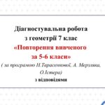 Діагностувальна робота з геометрії 7 клас “Повторення вивченого за 5-6 класи”