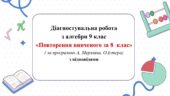 Діагностувальна робота з алгебри 9 клас НУШ “Повторення за курс 8 класу” за модельною програмою О.Істера, А.Мерзляка.